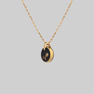 gold rose vintage glass necklace