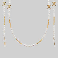 White pearl gold glasses chain