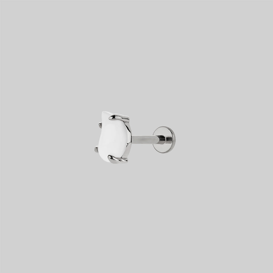 Yan threader stud white stone
