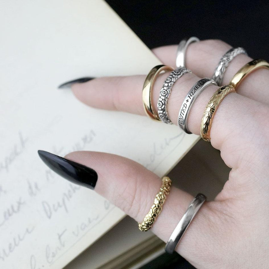 Forget Me Not Posie Ring - Silver Romantic words rings