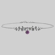 Rose choker with amethyst gemstone