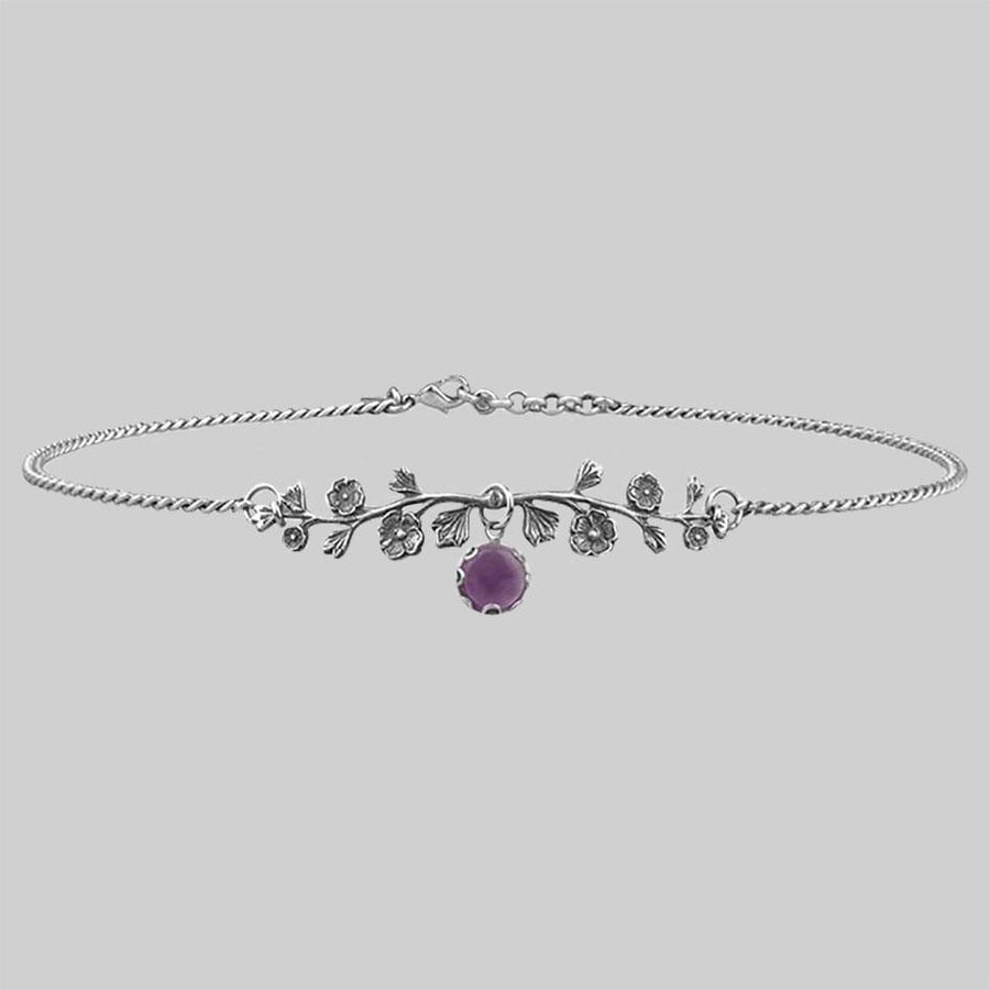 Rose choker with amethyst gemstone
