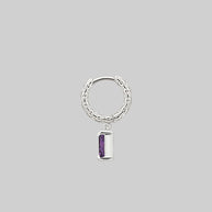 amethyst gemstone charm earring silver