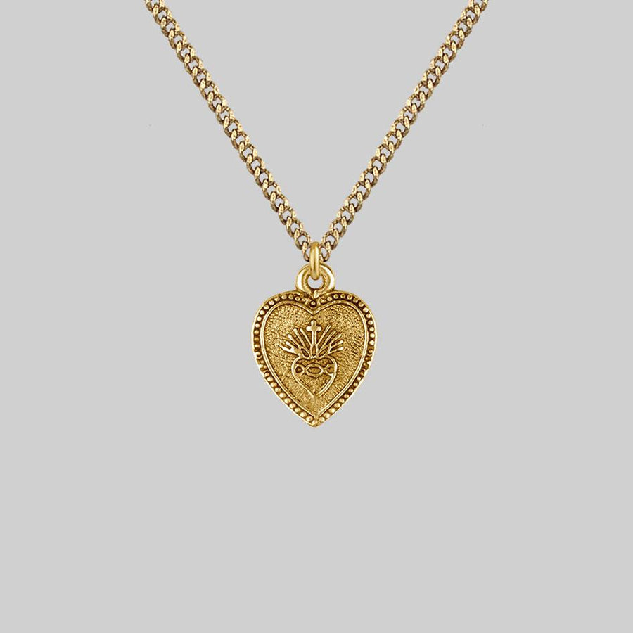 sacred heart gold necklace