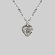 silver sacred heart necklace 