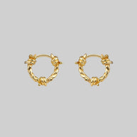 barbed wire gold hoop earrings