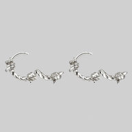 barbed wire hoop earrings sterling silver