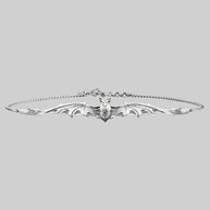 silver gothic bat choker necklace