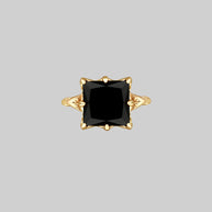 BITTERSWEET. Double Serpent Onyx Ring - Gold