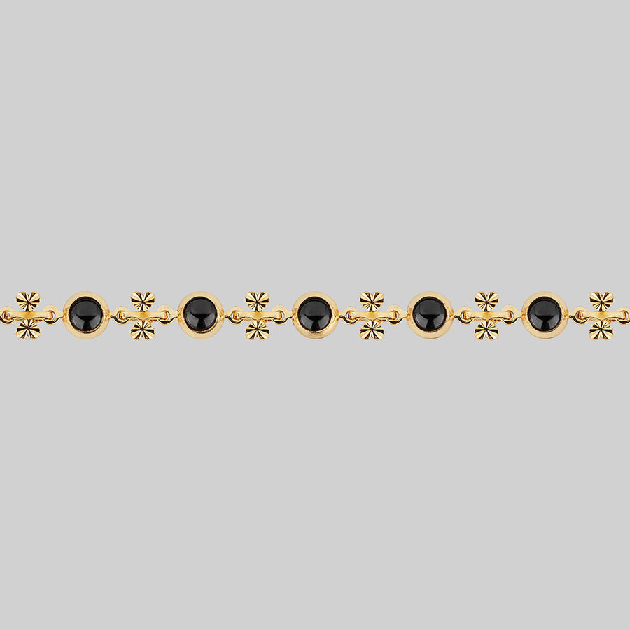 black bead gold choker