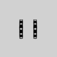 black enamel star hoop earrings