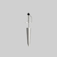 silver dagger illusion earring