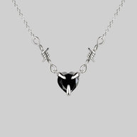 black heart barbed wire necklace