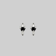 black heart hoop earrings silver