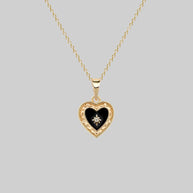 black heart diamond gold necklace
