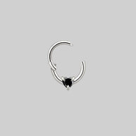 dark heart septum ring silver