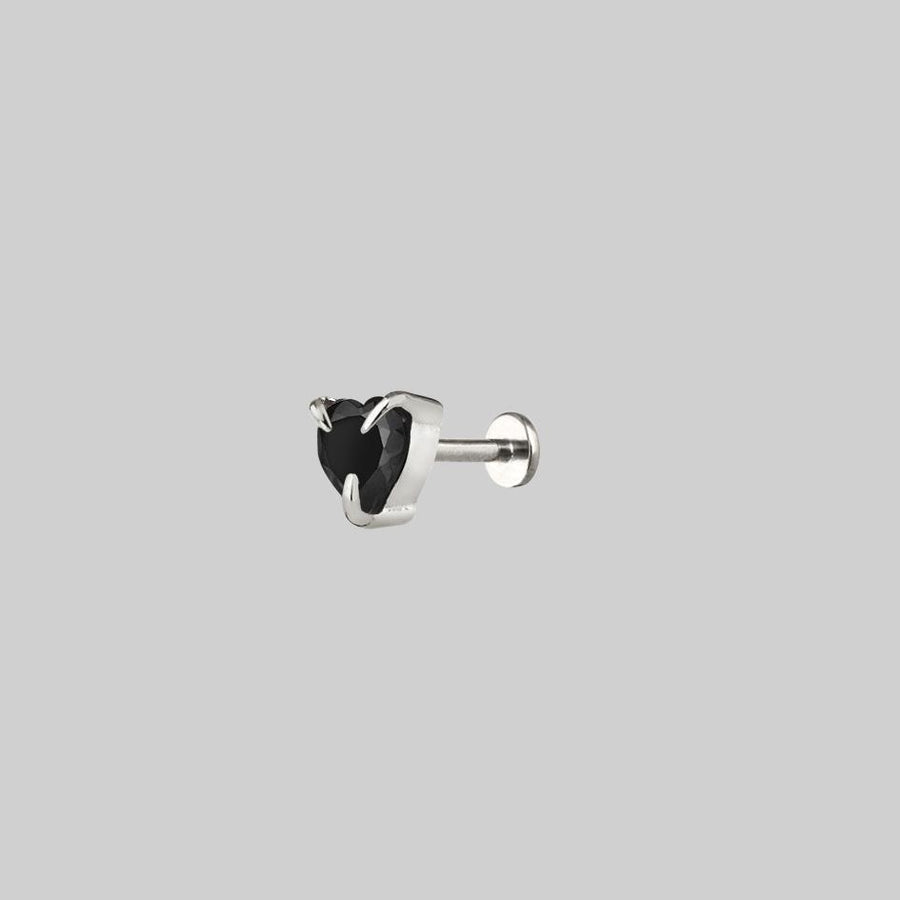 heart gemstone earring silver