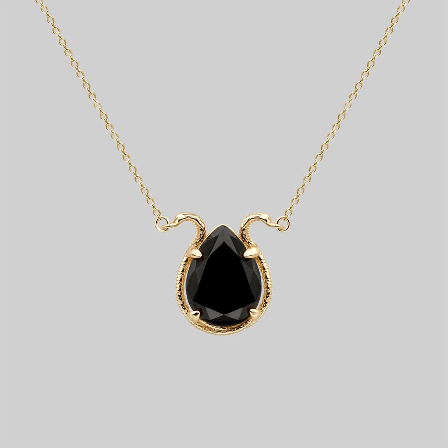 BITTERSWEET. Double Serpent Onyx Necklace - Gold