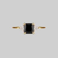 black spinel gemstone ring gold