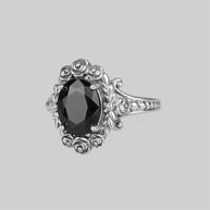black rose ring silver