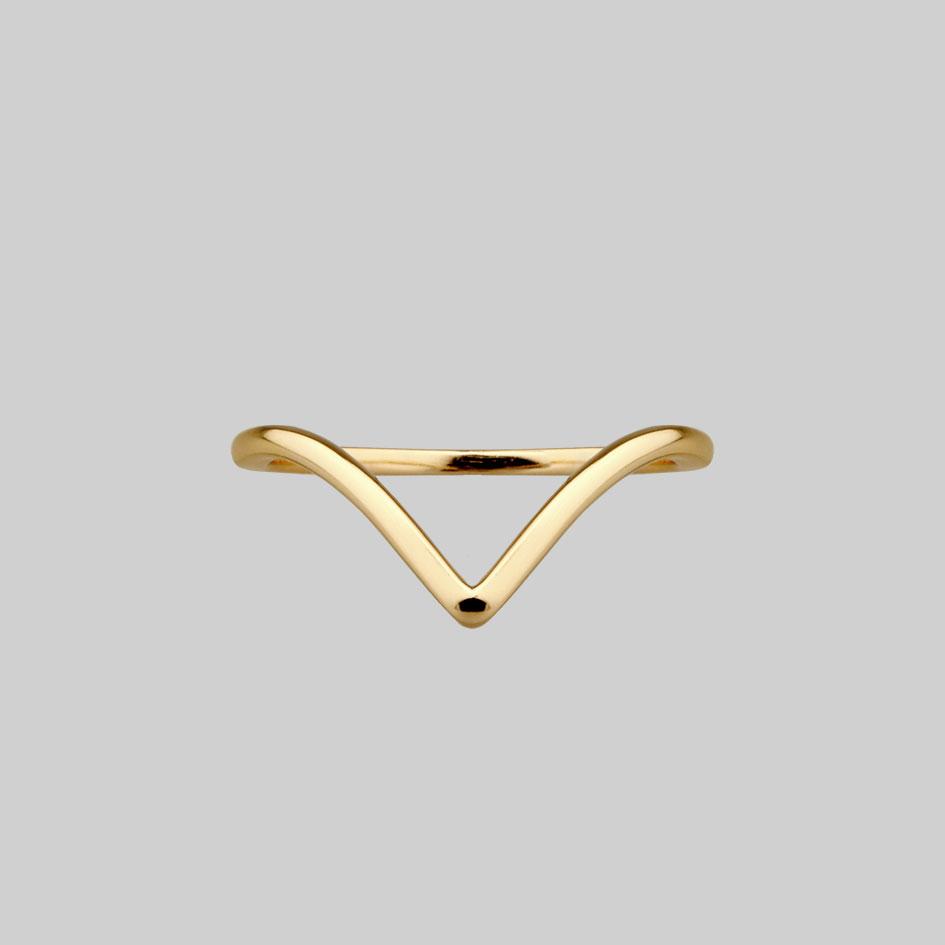 gold chevron wishbone ring