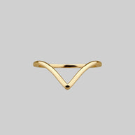 gold chevron wishbone ring