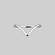 Sterling silver chevron wishbone ring