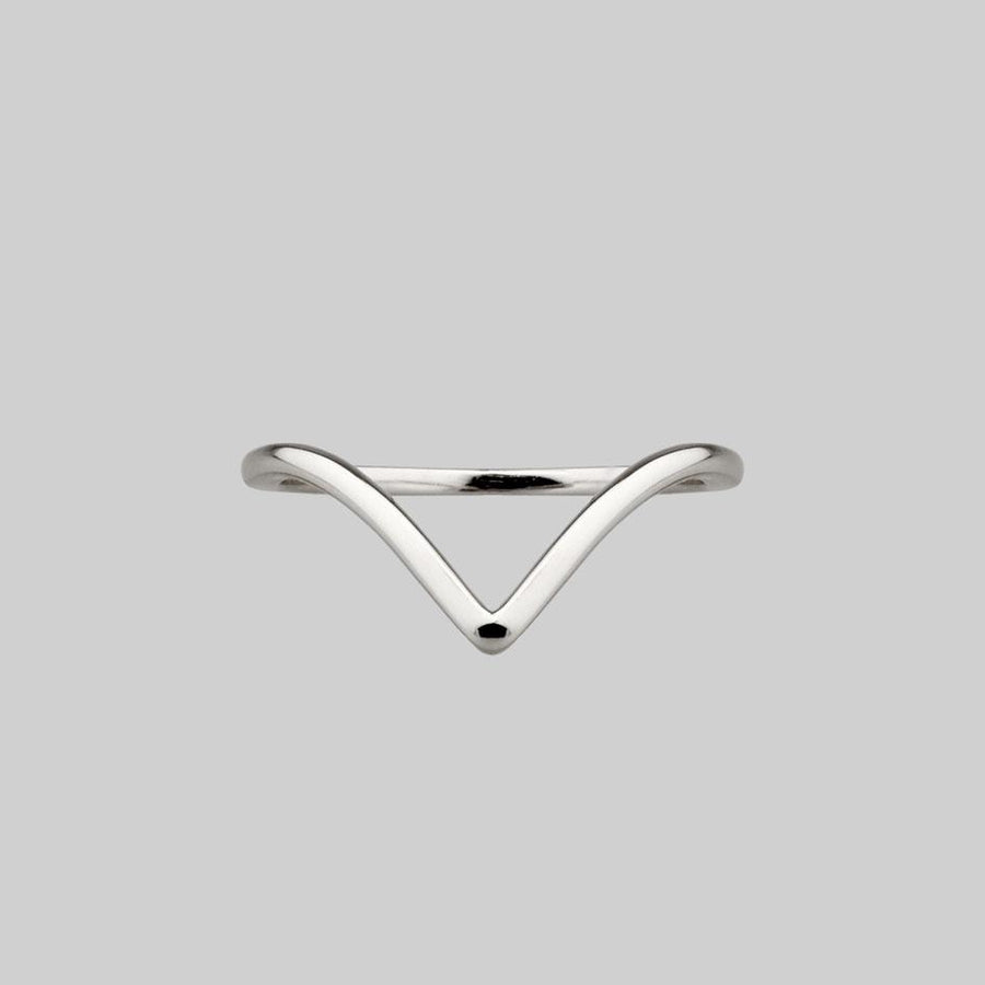 Sterling silver chevron wishbone ring