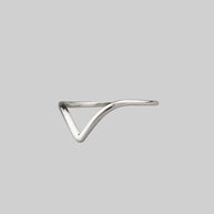 silver simple chevron curved ring