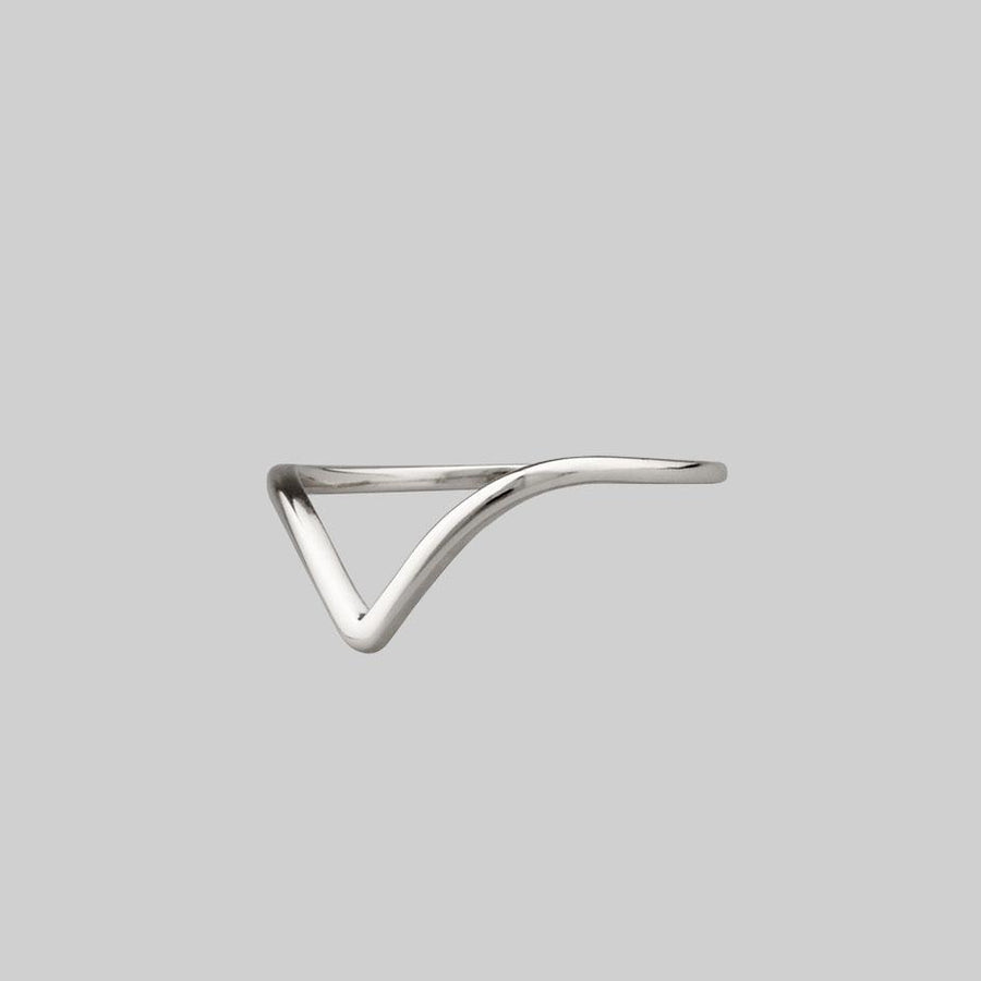BIASED. Simple Chevron Silver Ring silver simple chevron curved ring