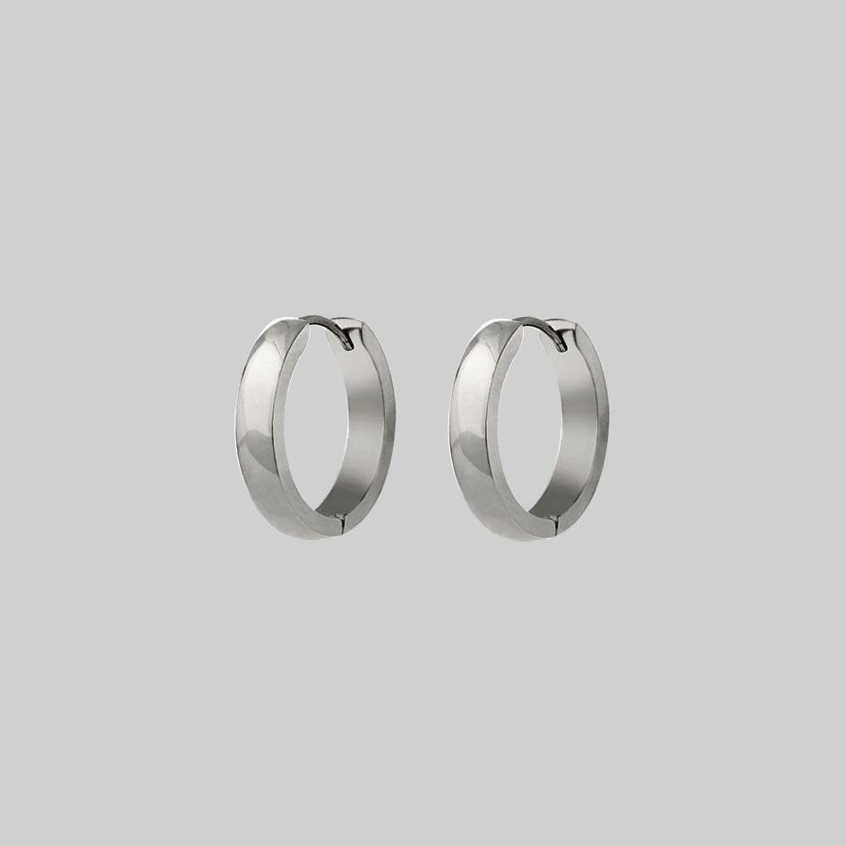 dark silver chunky hoop earrings