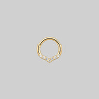 chevron diamond septum ring gold 