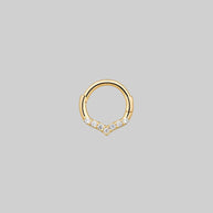 chevron diamond septum ring gold