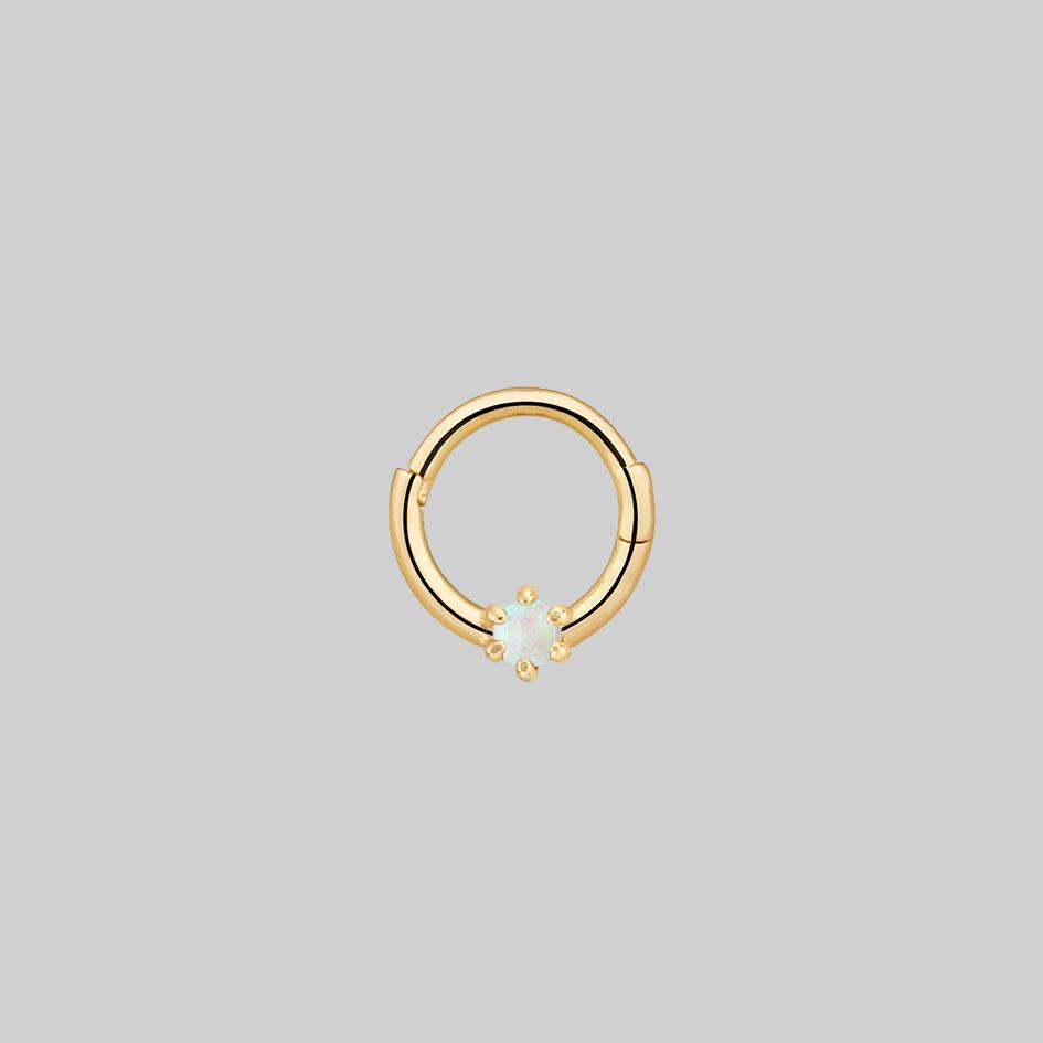 opal septum ring gold