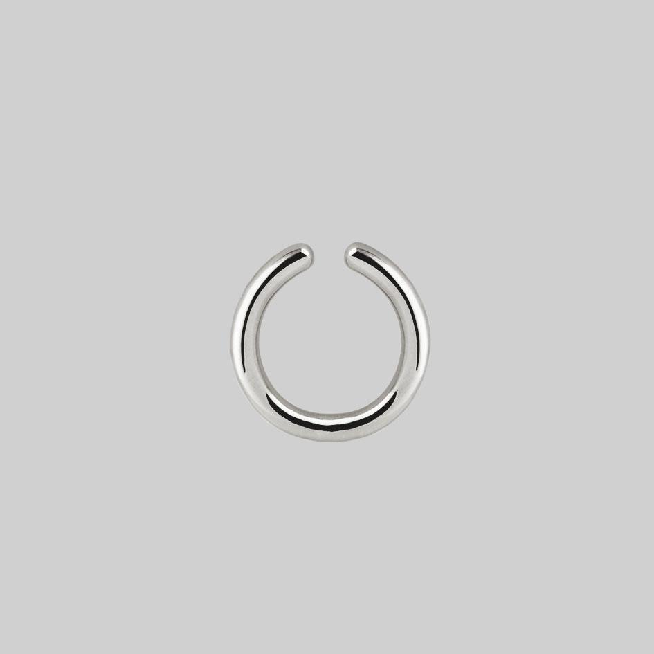 conch hoop, silver hoop earring