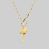 dagger and heart chain necklace gold