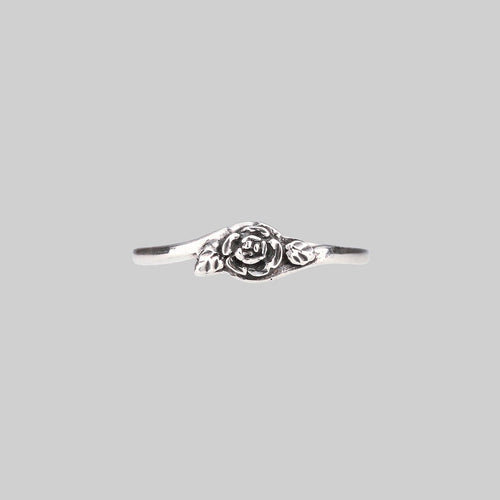 MARIA. Rose Wreath Onyx Silver Cocktail Ring