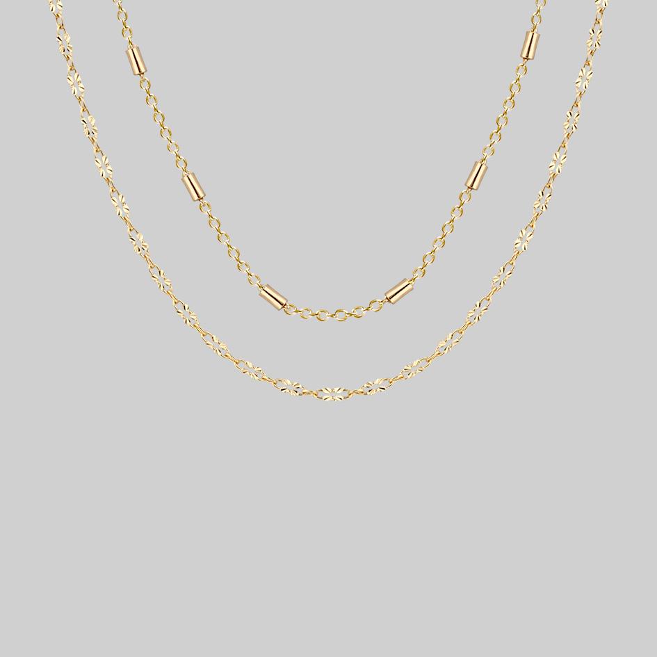 delicate gold layering necklaces