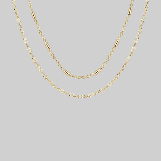 PURITY. Delicate Double Chain Necklace - Gold