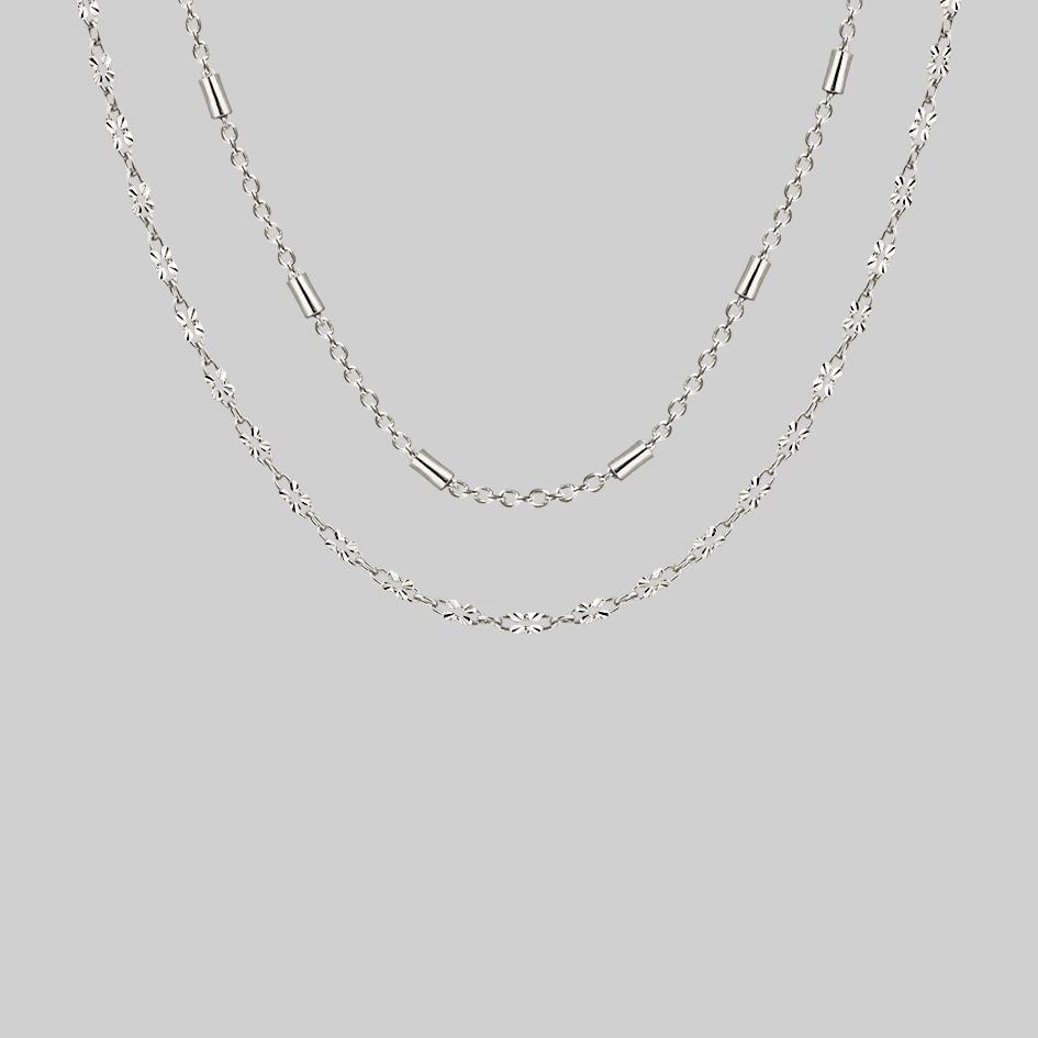 delicate silver layering necklaces