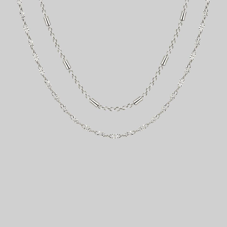 delicate silver layering necklaces