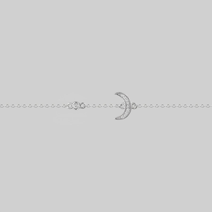 silver crystal moon choker