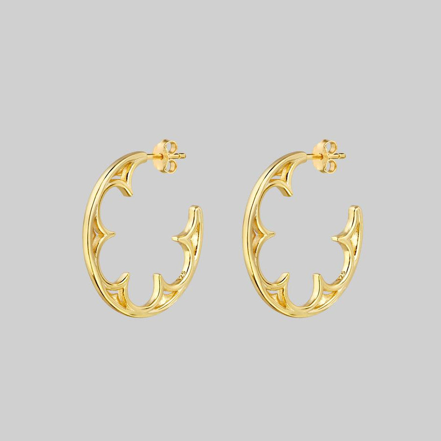 gothic window hoop earrings