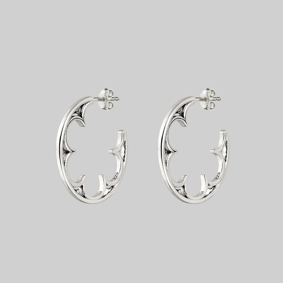 detailed hoop earrings silver