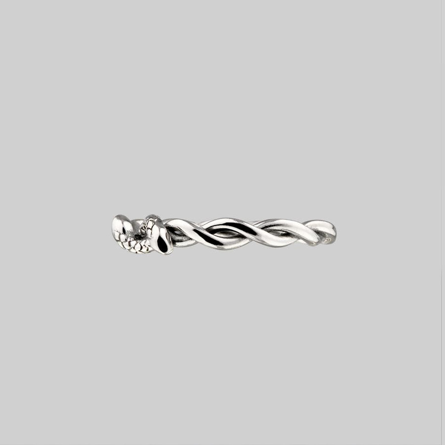 DEVISE. Double Headed Snake Twist Ring - Silver double headed twisted snake ring silver