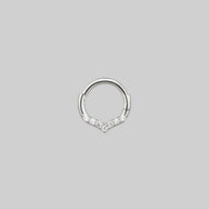 chevron diamond septum ring silver 
