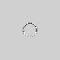 chevron diamond septum ring silver