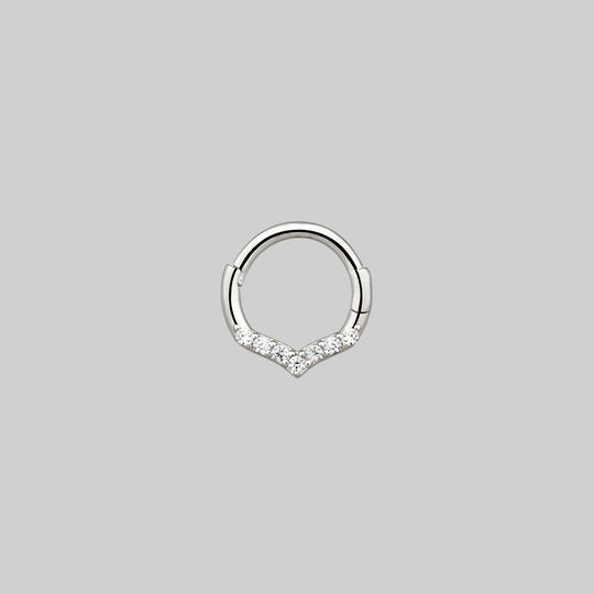 CUPID. Chevron Silver Clicker Ring - Septum