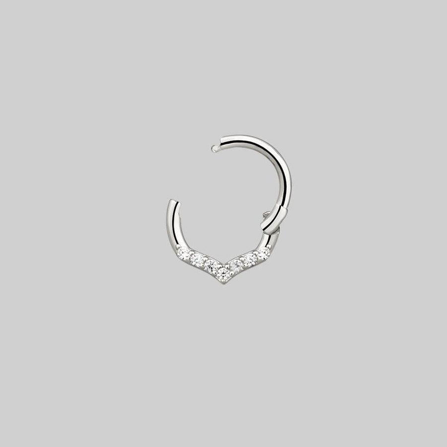 CUPID. Chevron Silver Clicker Ring - Septum nose ring and daith body jewellery