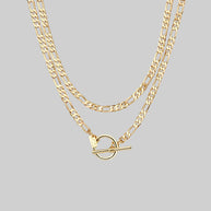 gold double wrap chain necklace